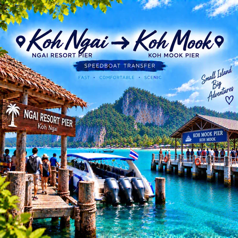 Koh Ngai to Koh Mook speedboat transfer from Ngai Resort to Koh Mook Pier