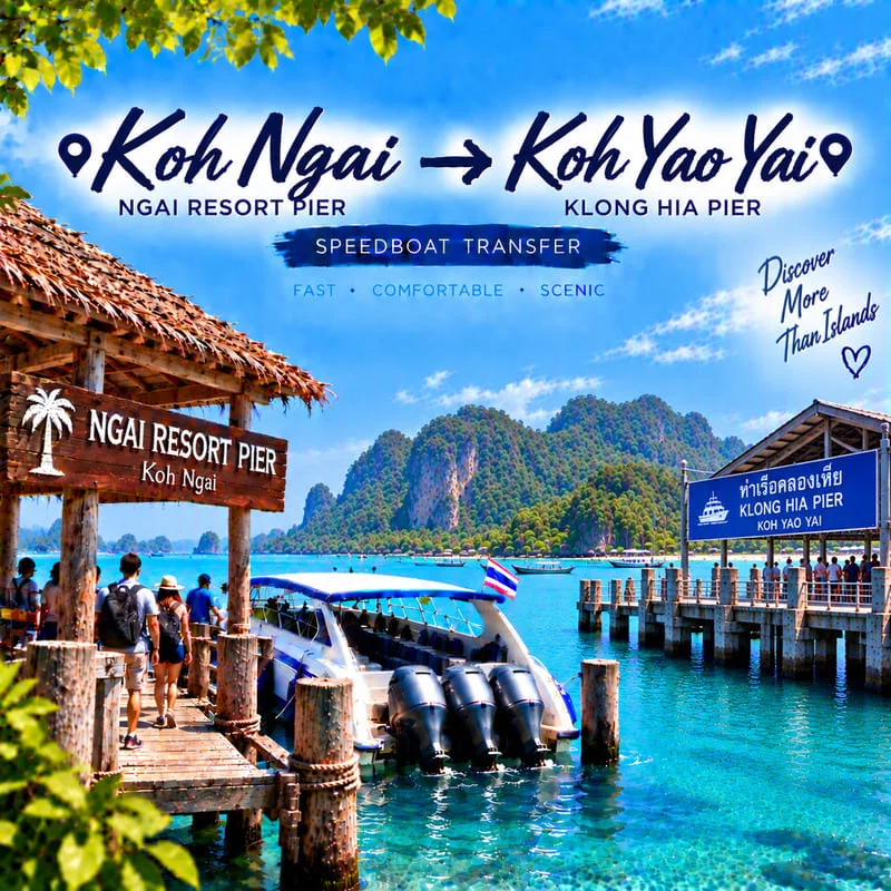 Koh Ngai to Koh Yao Yai speedboat transfer from Ngai Resort to Klong Hia Pier