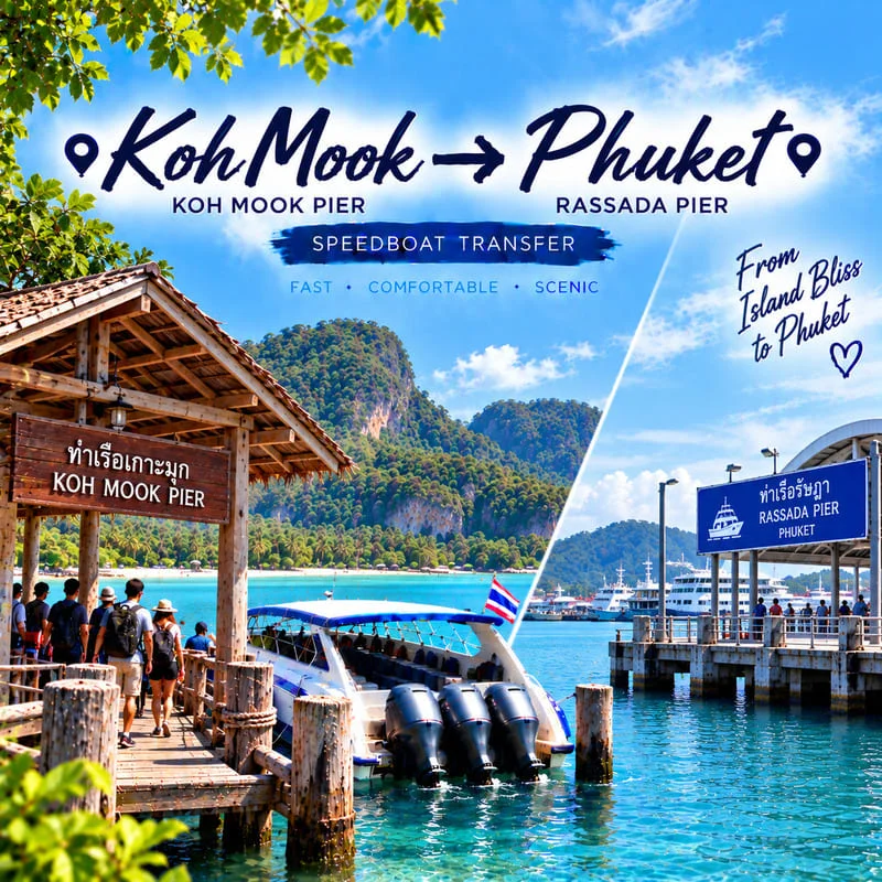 Koh Ngai to Phuket speedboat transfer from Ngai Resort to Rassada Pier