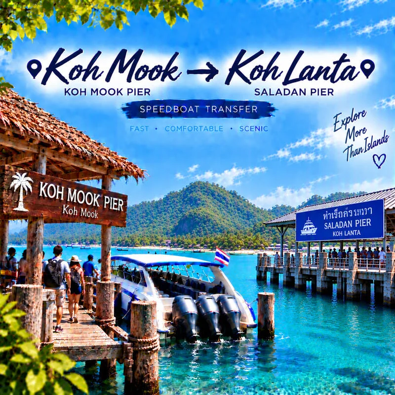 Koh Ngai to Koh Lanta speedboat transfer from Ngai Resort to Saladan Pier