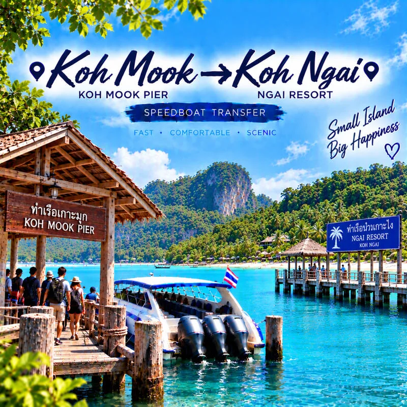 Koh Ngai to Koh Lipe speedboat transfer from Ngai Resort to Bundhaya Main Pier