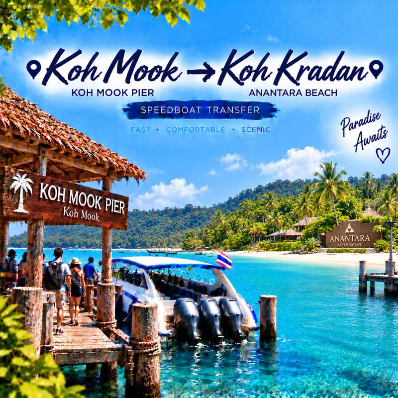 Koh Ngai to Koh Kradan speedboat transfer from Ngai Resort to Anantara Beach