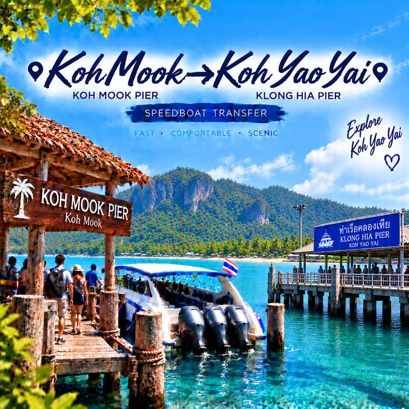 Koh Ngai to Koh Yao Yai speedboat transfer from Ngai Resort to Klong Hia Pier