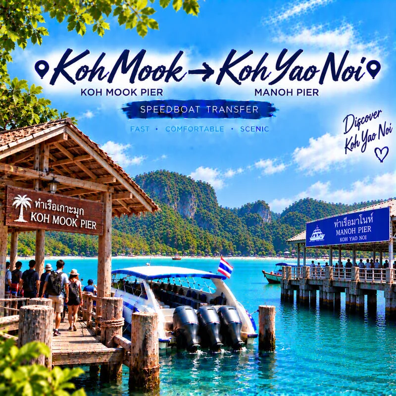 Koh Ngai to Koh Yao Noi speedboat transfer from Ngai Resort to Manoh Pier