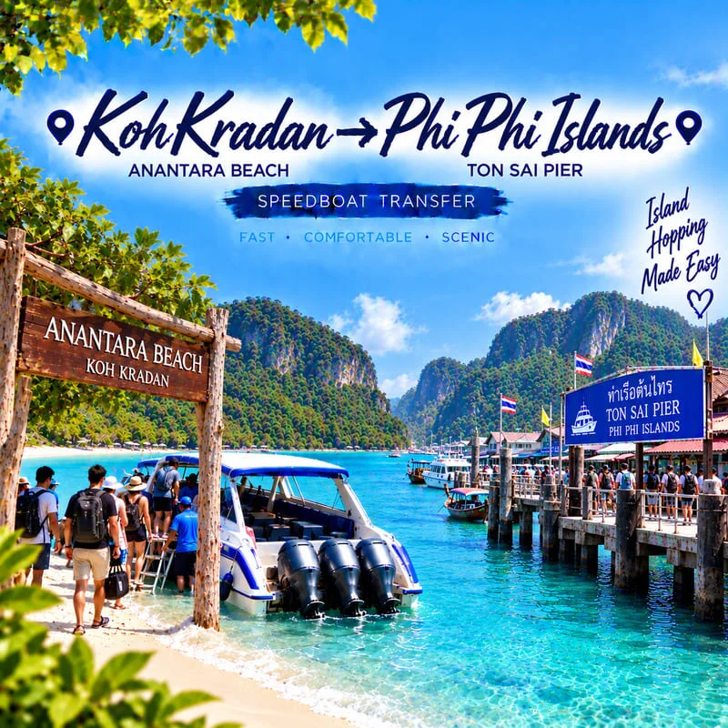 Koh Ngai to Koh Lanta speedboat transfer from Ngai Resort to Saladan Pier