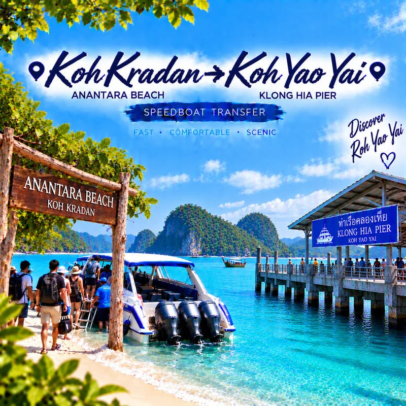 Koh Ngai to Koh Yao Yai speedboat transfer from Ngai Resort to Klong Hia Pier