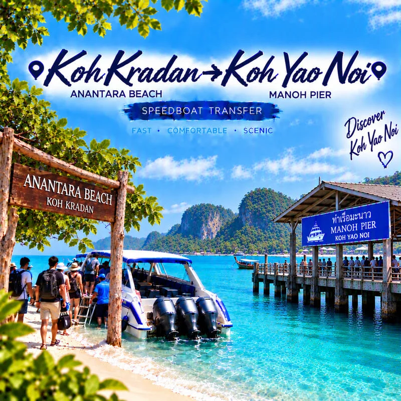 Koh Ngai to Koh Yao Noi speedboat transfer from Ngai Resort to Manoh Pier