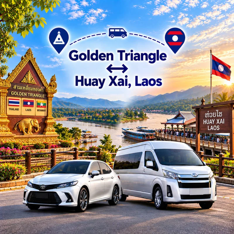 Spacious private minivan for travel across Thailand