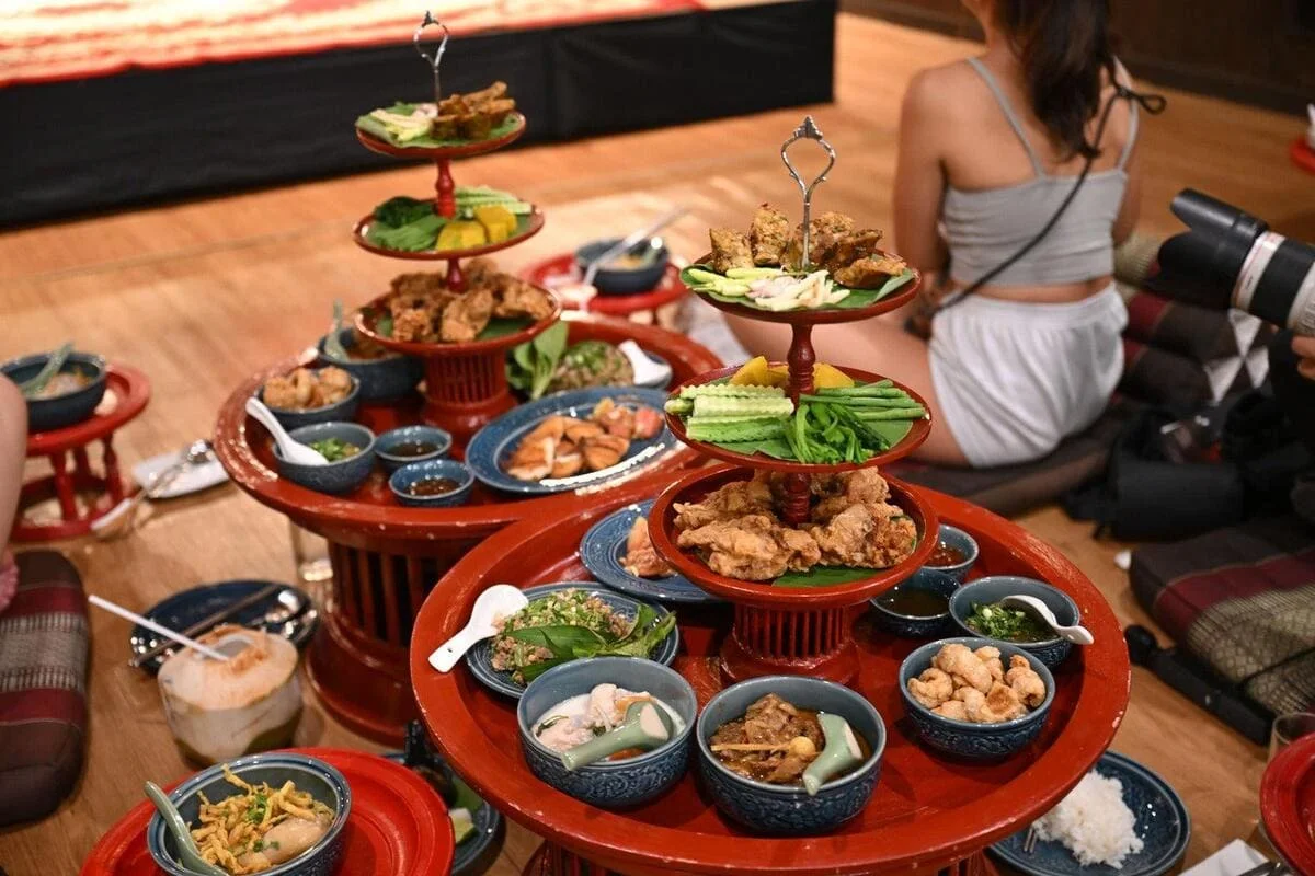 Authentic Northern Thai food served at Chiang Mai Khan Toke dinner