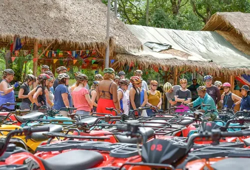 ATV group lined up and ready to start the adventure at Phuket ATV Adventure, provided by Phuket Travel Store
