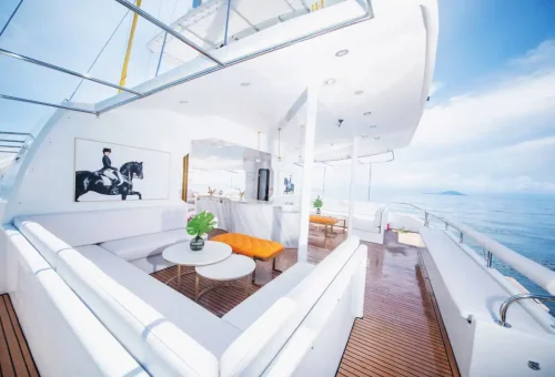 Elegant interior and exterior of the Elizabeth private sailing yacht in Phuket with Phuket Travel Store