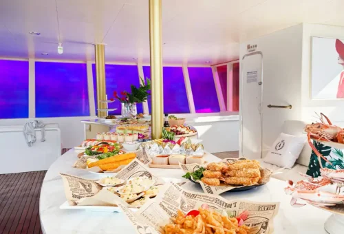 Scenic shot of the Super-X catamaran offering private island tours with Phuket Travel Store