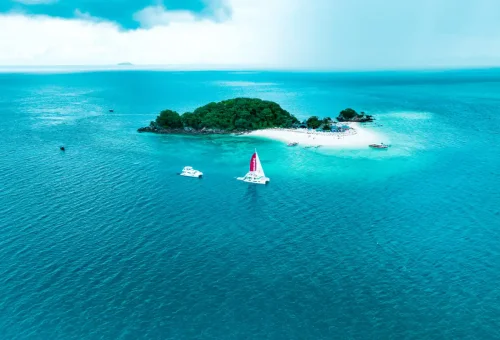 View of Super-X catamaran charter boat built for luxury cruising in Phuket