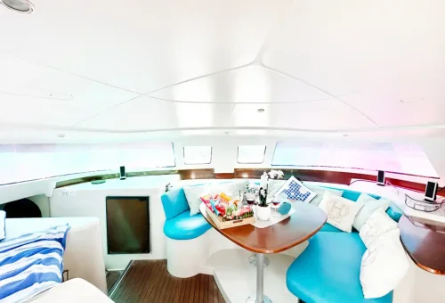 Private Super-V yacht charter with elegant design and ocean views in Phuket
