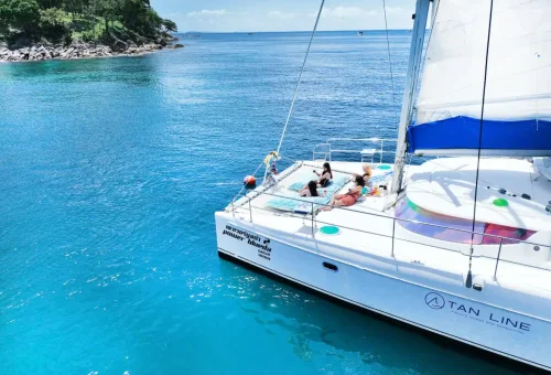 Phuket Travel Store’s Super-V private yacht with sail and onboard amenities