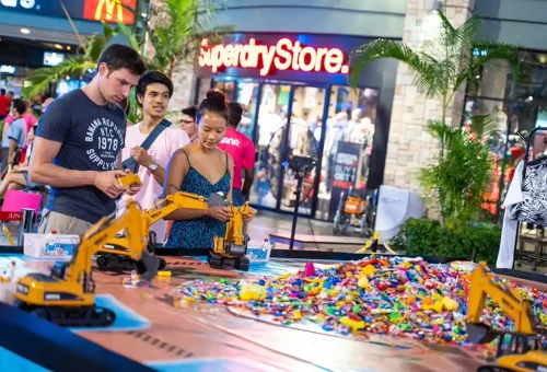 Colorful lights and nightlife crowd at Bangla Road, Phuket