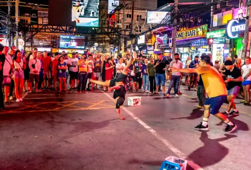 Party scene and tourists at Bangla Road in Phuket