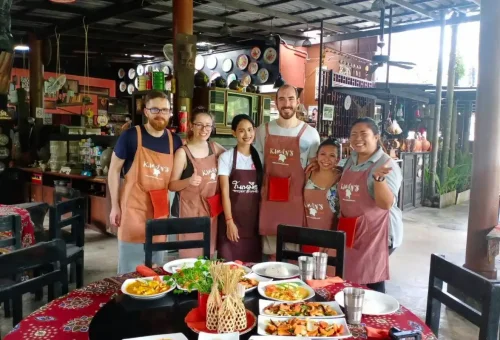 Outdoor cooking class setting in Khao Lak