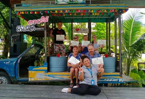 Friendly chef teaching Thai cooking in Khao Lak