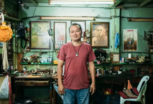 Portrait of a craftsman in a traditional Bangkok workshop
