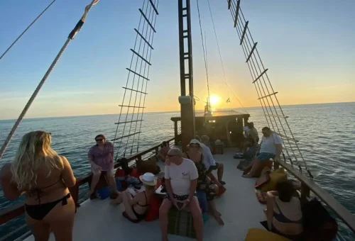 Travelers enjoying a calm evening on board Phuket sunset tour