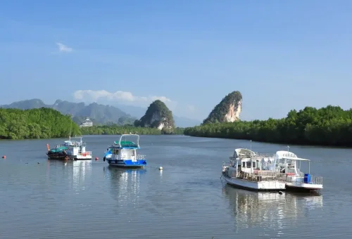 Krabi river and Khao Khanab Nam mountain viewpoint