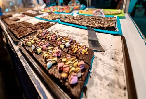 Krabi market colorful dessert stalls