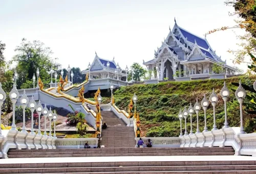 White temple Wat Kaew Korawaram Krabi Thailand