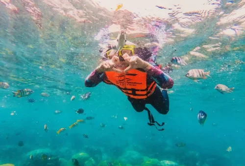 Paddle through sea caves and along towering cliffs on a kayaking adventure at Koh Sam Sao with Phuket Travel Store.