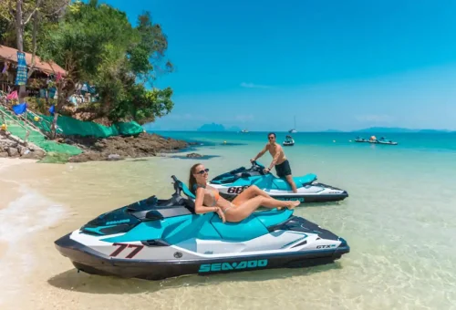 phuket jet ski tour limestone cliffs