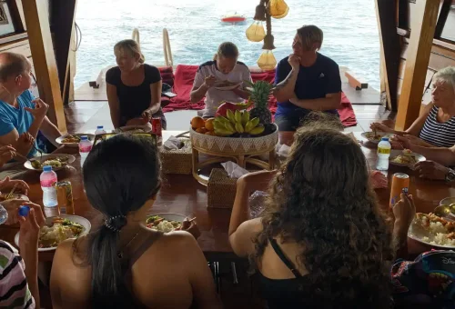 Sunset colors over Koh Samui sea cruise