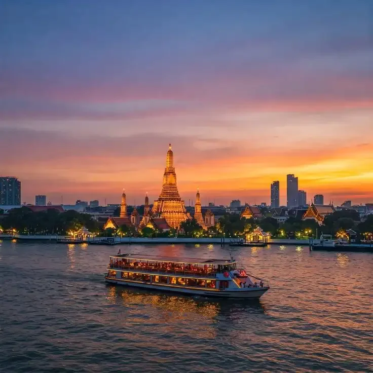 Enchanting Bangkok Sunset River Cruise_ A Golden Hour Delight ✨