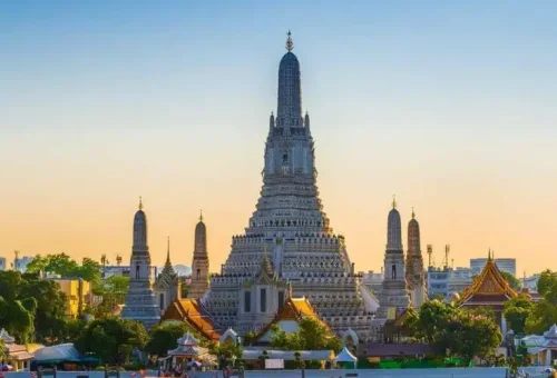 Sunset Glow on Wat Arun - The Temple of Dawn in Bangkok