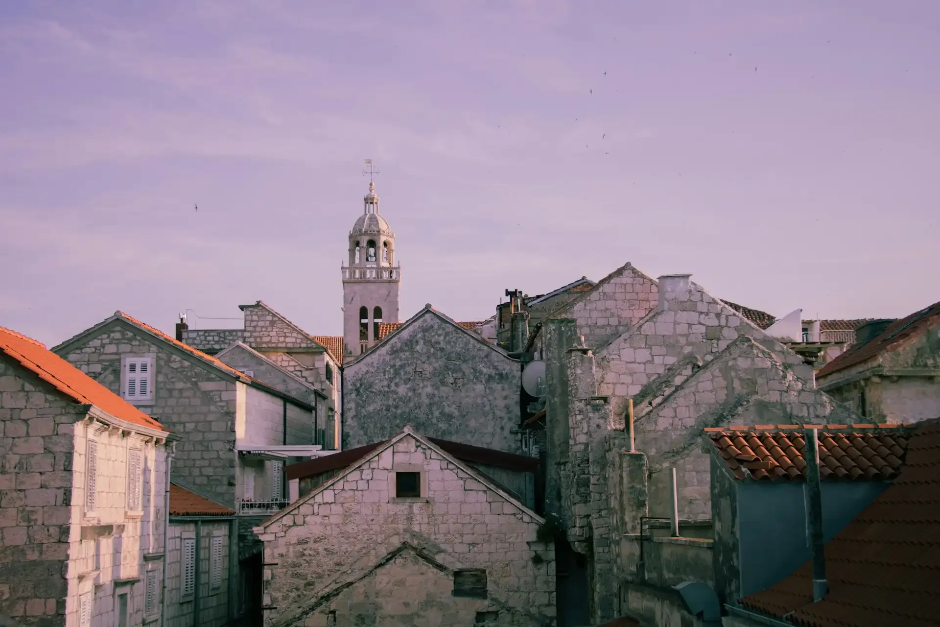 The Old Town of Korčula, a historic walled city on the island of Korčula in the Adriatic Sea, Croatia
