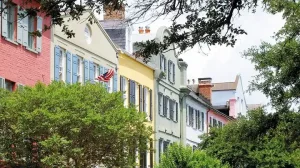 Houses Rainbow Row Downtown Charleston South Carolina Usa 2
