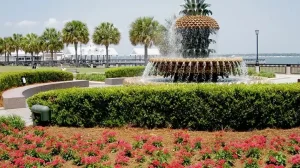 Pineapple Fountain Joe Riley Waterfront Park Charleston South Carolina Usa 2