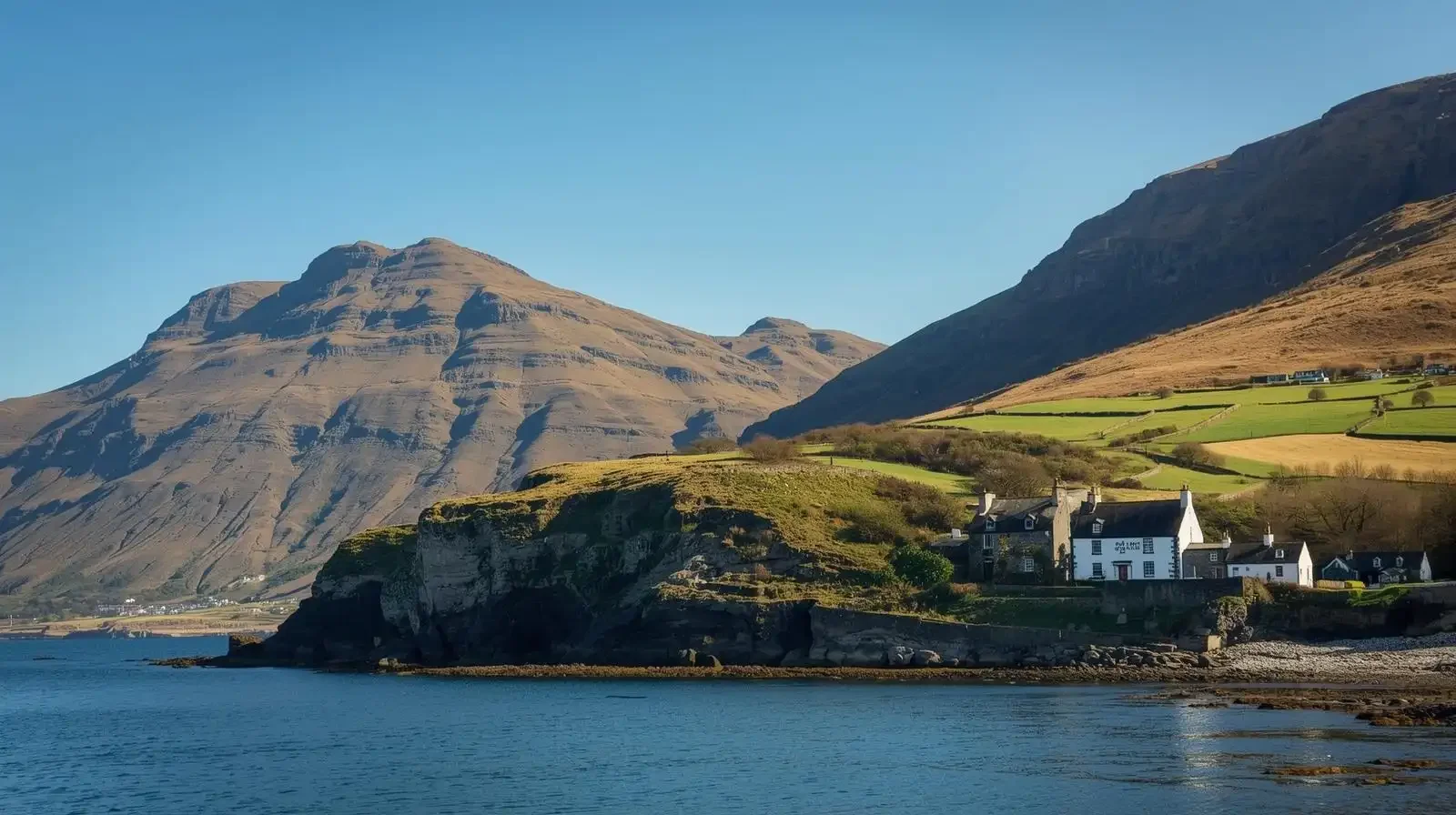 wales uk, coastline, pub, mountains