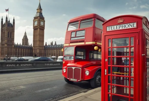 london bus, houses of parliment, red phone box