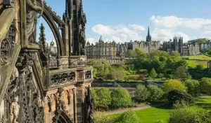 Old Town View Scott Monument Edinburgh Scotland