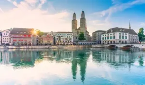Grossmunster Cathedral Limmat River Zurich Switzerland