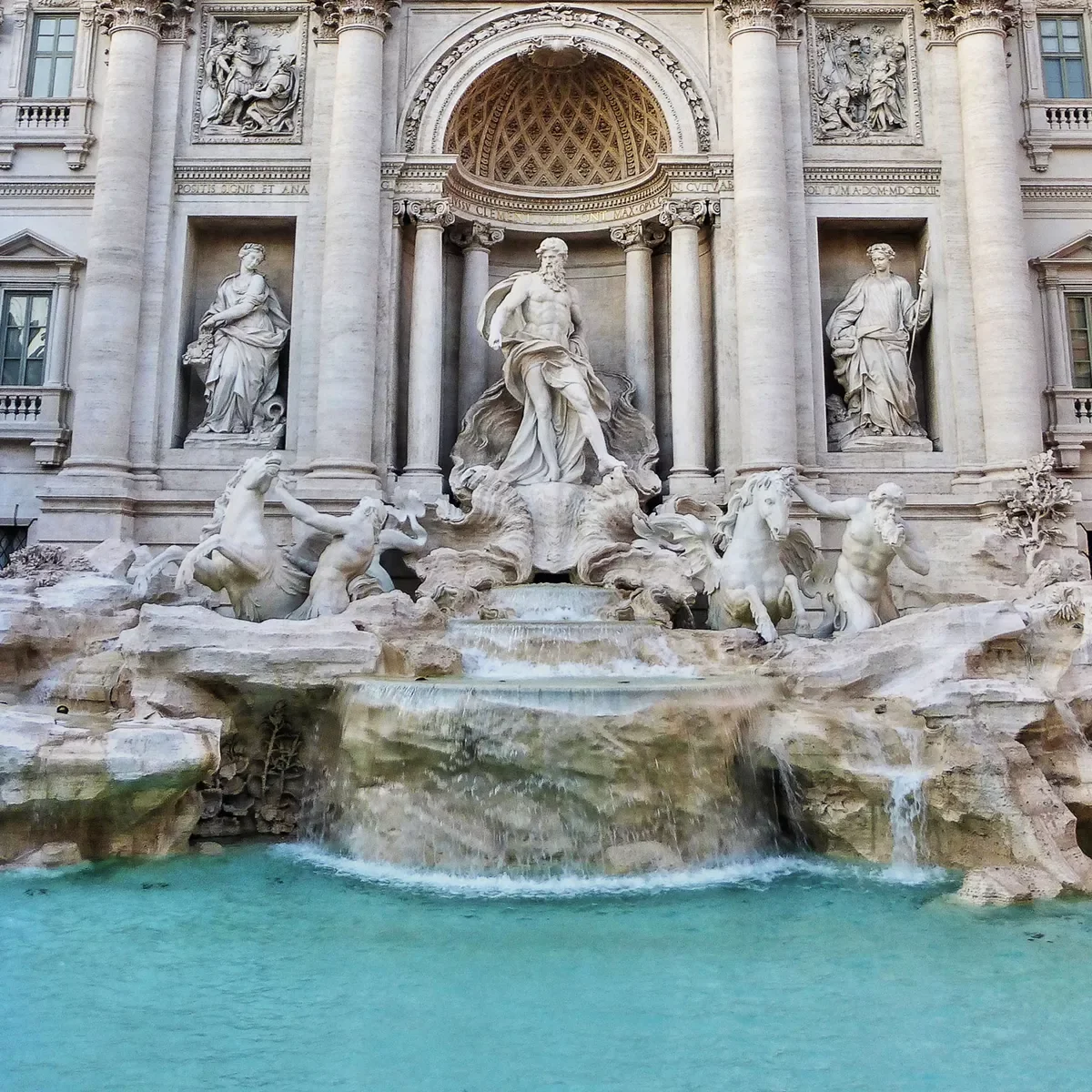 Contrasts Italy Trevi Fountain Rome Italy 1