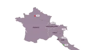 Map European Splendour Rome Paris Guided Tour 2024 1