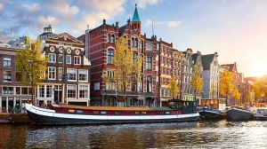 Houseboats Canal Amsterdam Netherlands 1