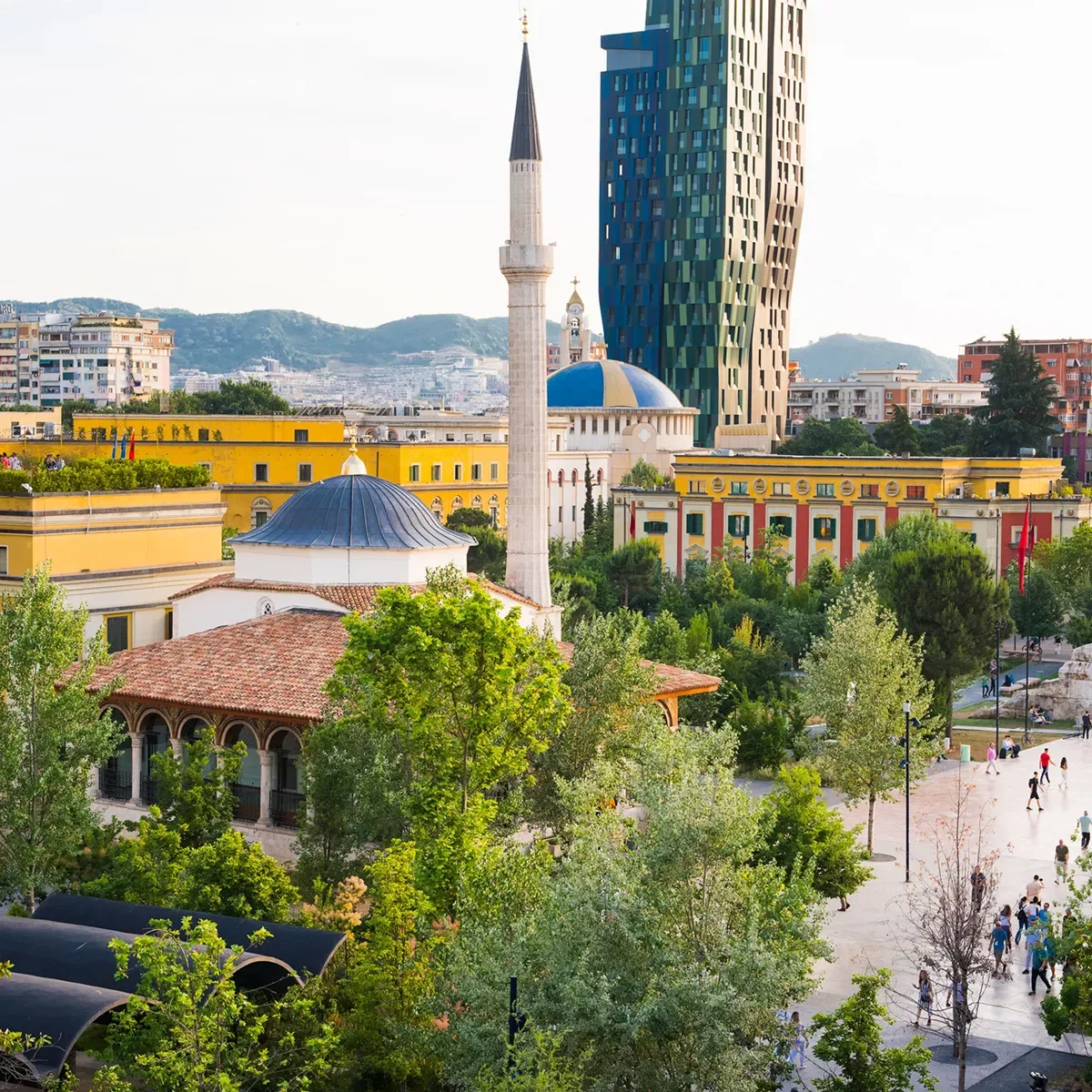 Aerial View Skanderbeg Square Tirana Albania 1