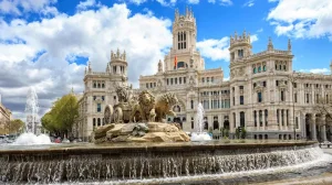 Morning View Cibeles Fountain Madrid Spain 1