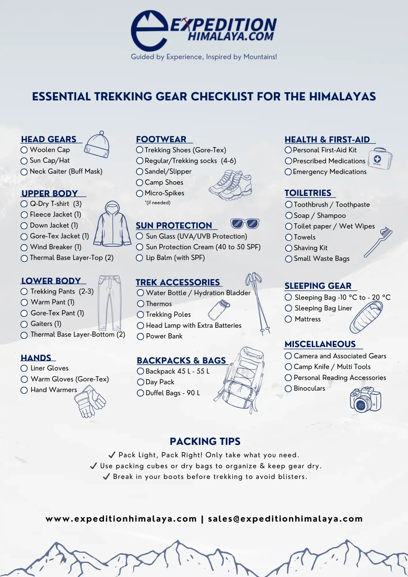 Trekking Gear Check List