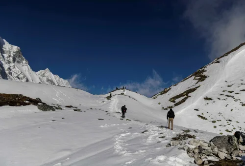 Below Larkya La Pass on the Manaslu Circuit