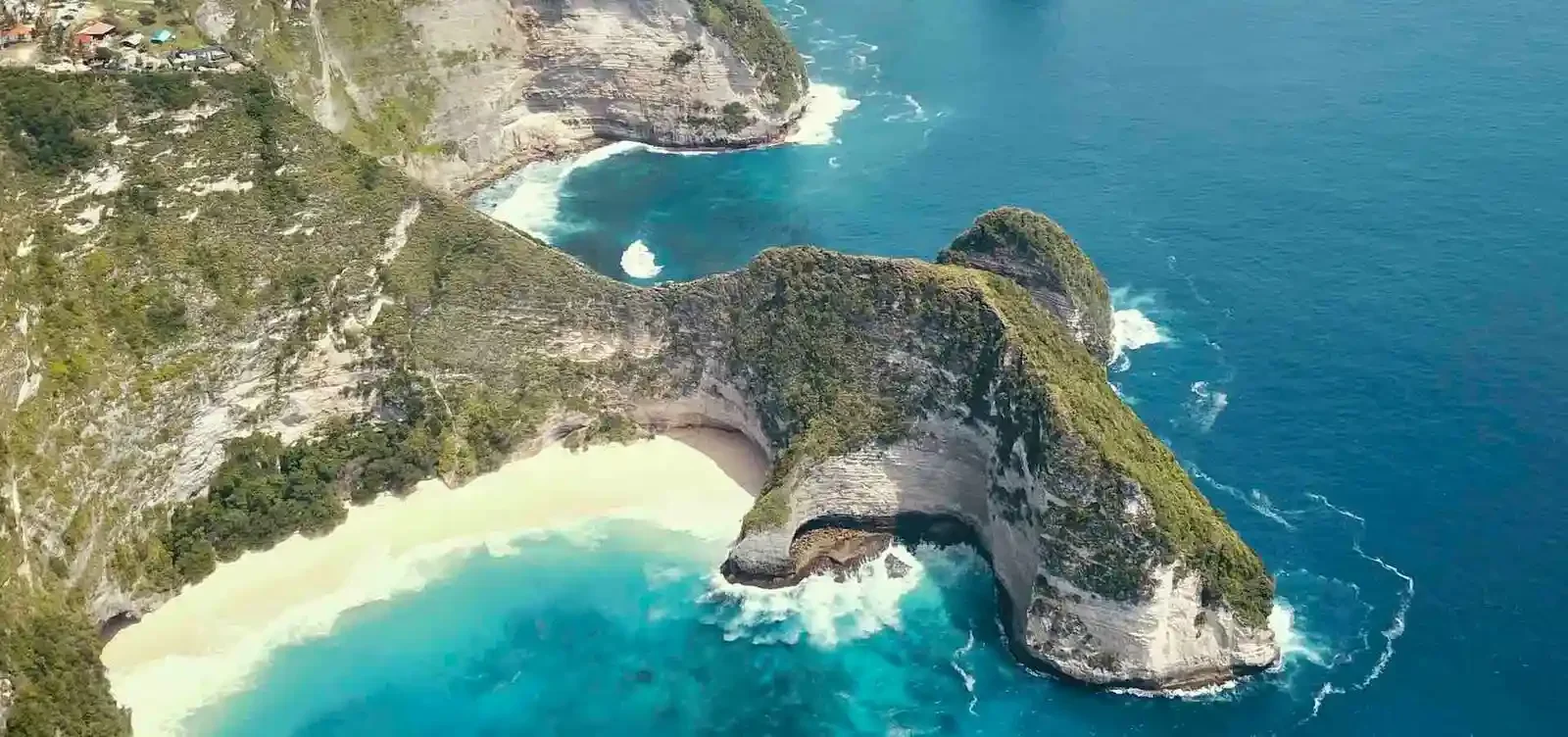 Kelingking Beach Nusa Penida Bali Drone Panorama
